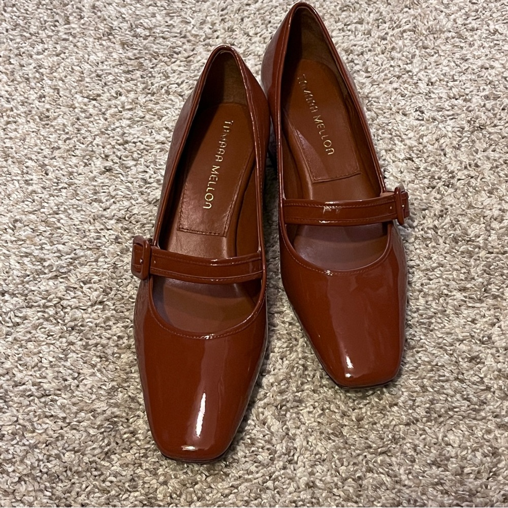Tamara Mellon Brown Patent Leather Women's Shoes